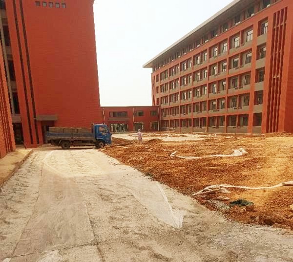 洛陽職業技術學院透水磚工程案例-施工前
